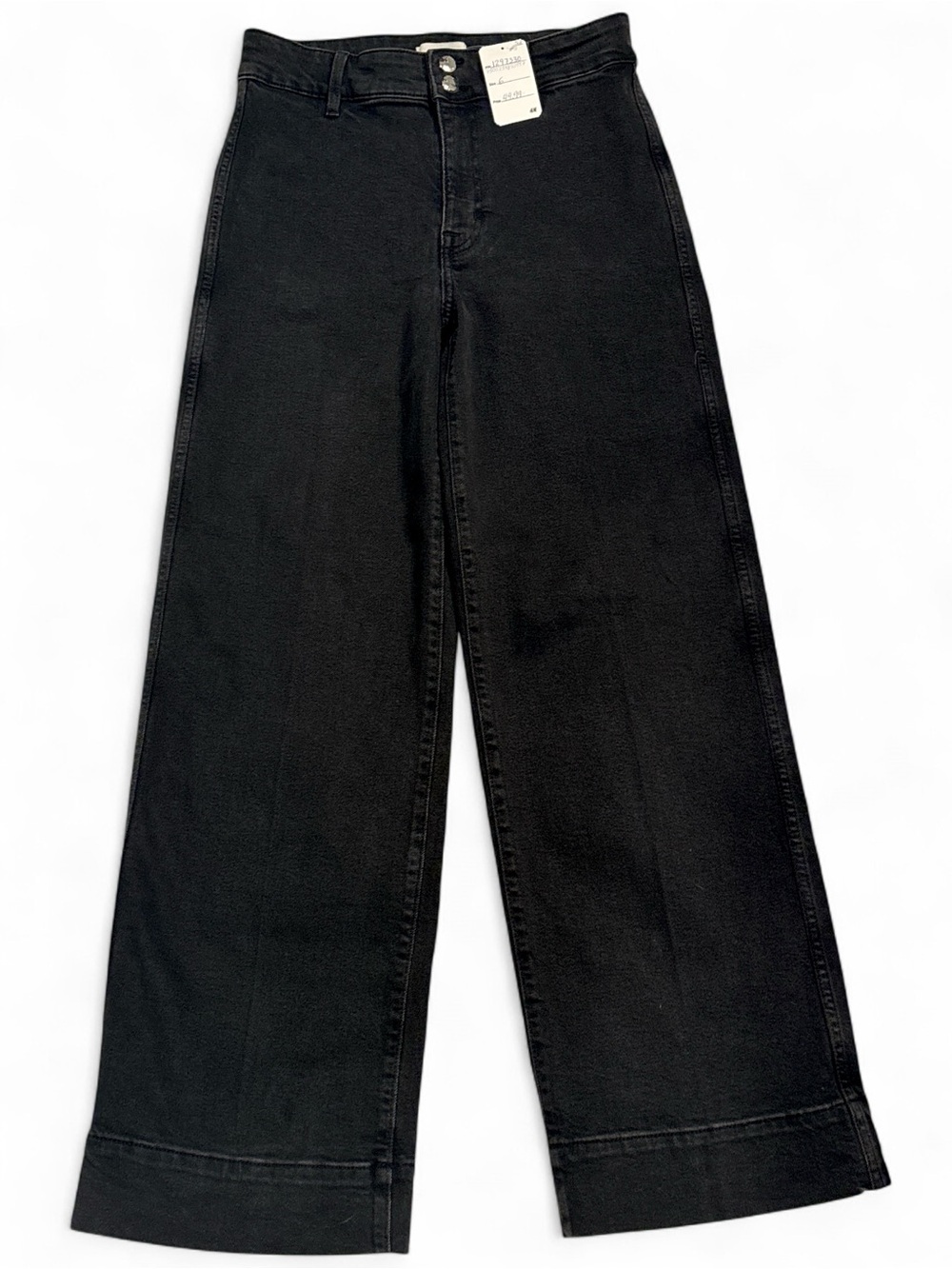 H&M Black High-Rise Wide Leg Jeans SZ. 6 NWT